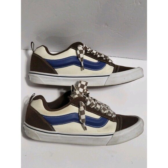 VANS Men\'s Brown & Cream Checkered Lace Up Canvas Size Men\'s 12